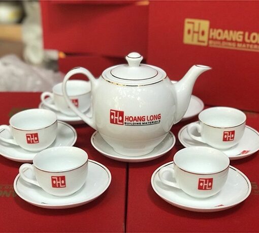 Bộ Ấm Chén Qùa Tặng Chỉ Vàng CTP-717