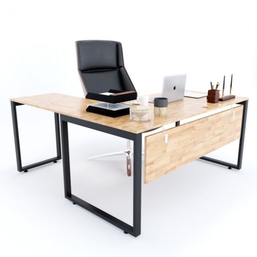 Bàn Làm Việc Chữ L Mặt Gỗ Cao Su 160x140cm CTP-5030