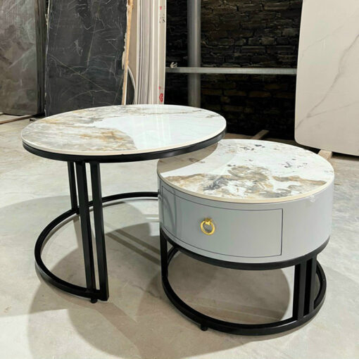 Bàn Sofa Đôi Mặt Đá Có Ngăn Kéo CTP-6137