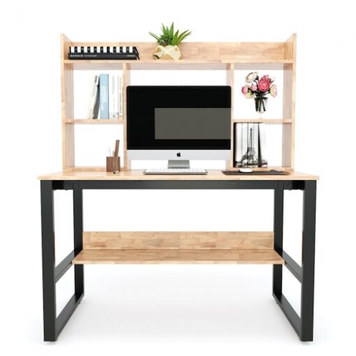 Bàn Liền Giá Sách Gỗ Cao Su CTP-7143
