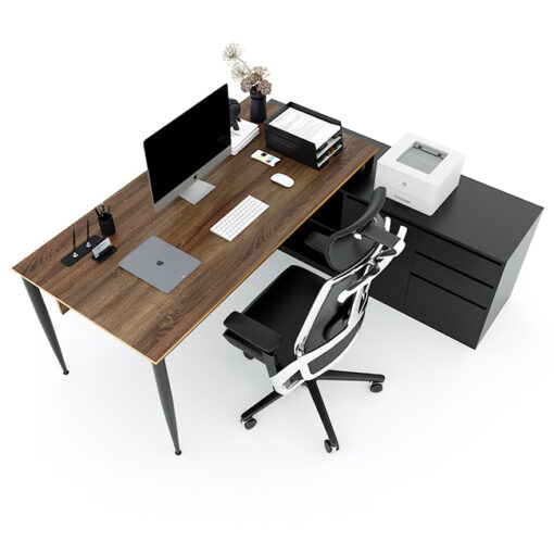 Bàn Giám Đốc Liền Tủ Gỗ 160x180cm CTP-5116