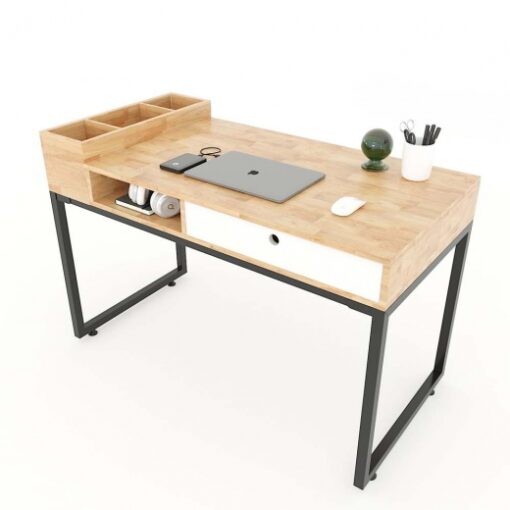 Bàn Làm Việc Liền Hộc Gỗ Cao Su CTP-7117