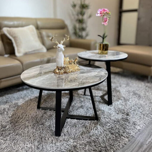 Bàn Sofa Đôi Mặt Đá Tròn CTP-7300