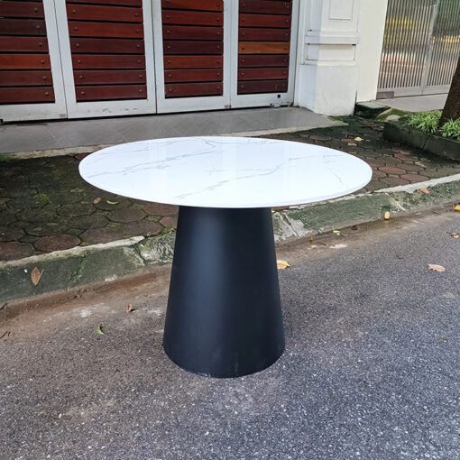 Bàn Ăn Chân Sắt Mặt Đá Tròn 100cm CTP-8111