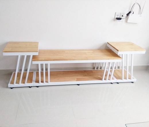 kệ để tivi khung sắt trắng
