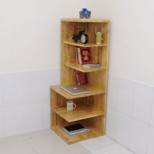 Kệ Sách Góc Tường Gỗ Cao Su CTP-5527