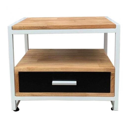Tủ Đầu Giường Khung Sắt Gỗ Cao Su CTP-7148