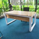 Bàn Khung Sắt Gỗ Cao Su 80x160cm CTP-7155