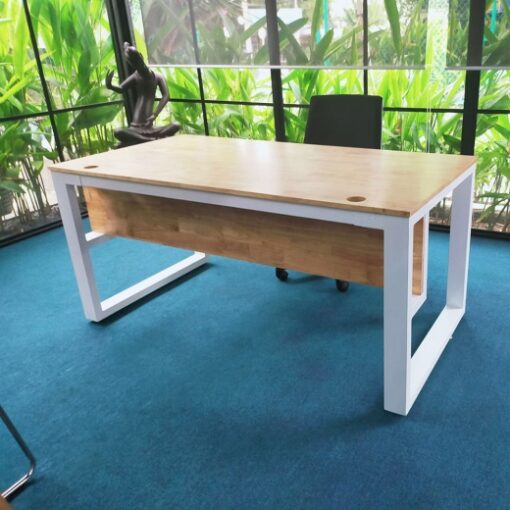 Bàn Khung Sắt Gỗ Cao Su 80x160cm CTP-7155