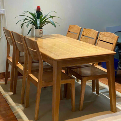 Bộ Bàn Ăn Gỗ Sồi 6 Ghế CTP-9612