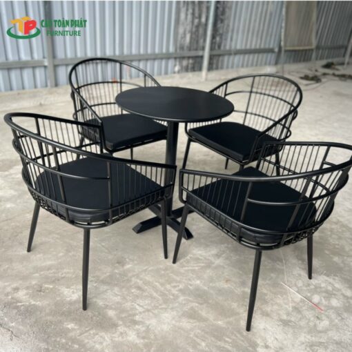 Bộ bàn ghế cafe sắt - BGS06