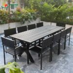Bộ bàn ghế sắt 10 chỗ cho sân vườn - BGS07