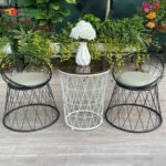 Bộ bàn ghế sắt dạng lồng - BGS33