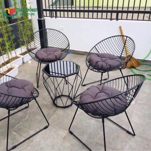 Bộ bàn ghế sắt nan dây - BGS19