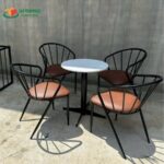 Bộ bàn ghế sắt nan tròn - BGS27