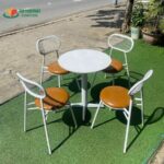 Bộ bàn ghế sắt quán cafe hiện đại - BGS23